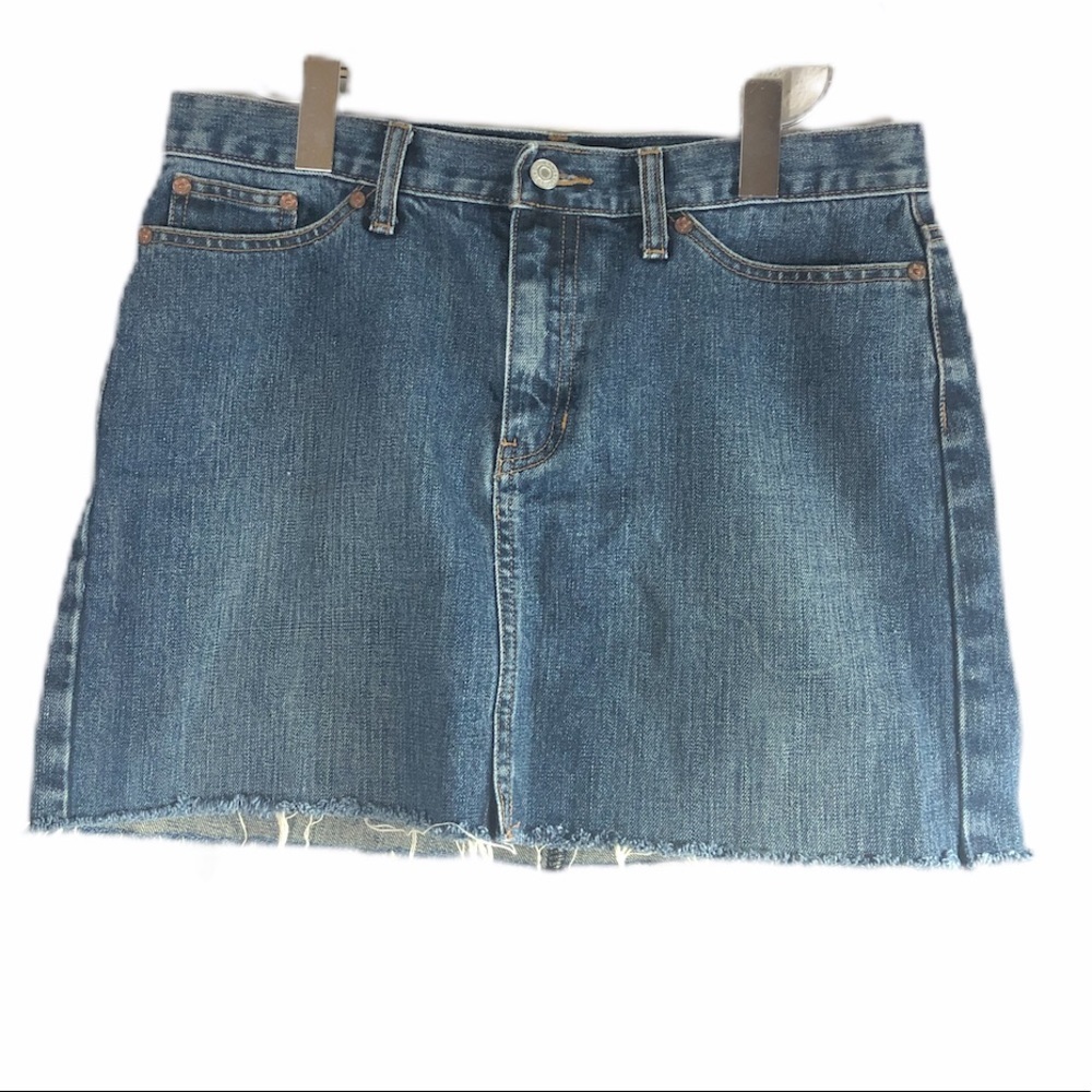 Gap Jeans Denim skirt Raw edge hem 8